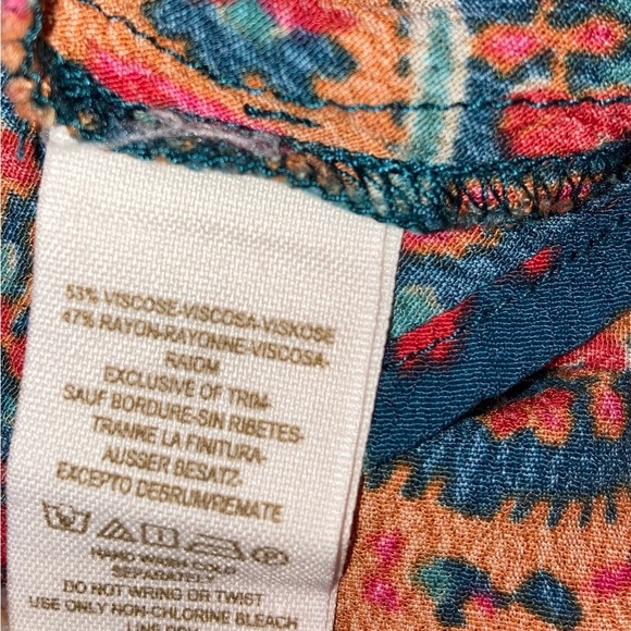 FREE PEOPLE  Dancing Pretty Print Paisley Sleeveless Dress Size 6 Blue Zippered - Picture 5 of 5